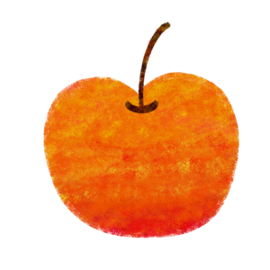 リンゴのイラスト4　絵本風　ⒸAtelier Funipo